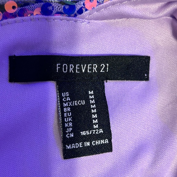 Forever 21 Purple Iridescent Sequin Backless Mini Dress Medium - Picture 6 of 6